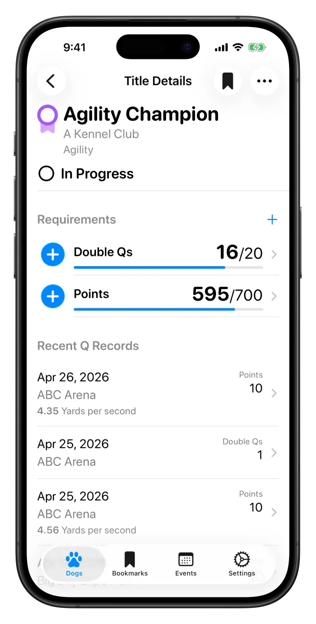 An iPhone showing a title detail page in the Ruff Title app.